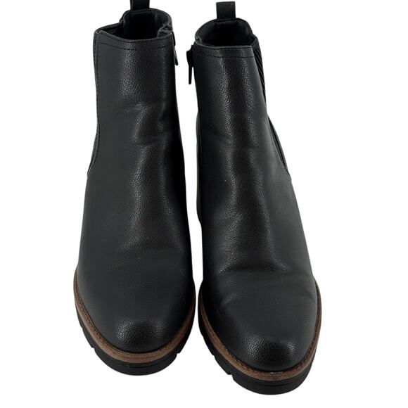 Naturalizer Ankle Boots Madalynn Gore Black Lugged Womens Size 10 Pull On Bootie - Picture 5 of 12